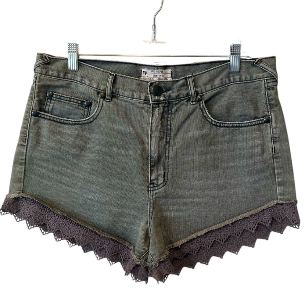 Free People gray denim shorts size 30